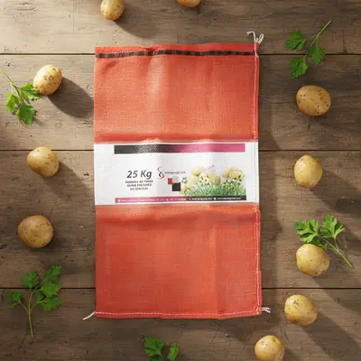 20-50kg Yellow Woven PP Leno Mesh Bags for Agriculture